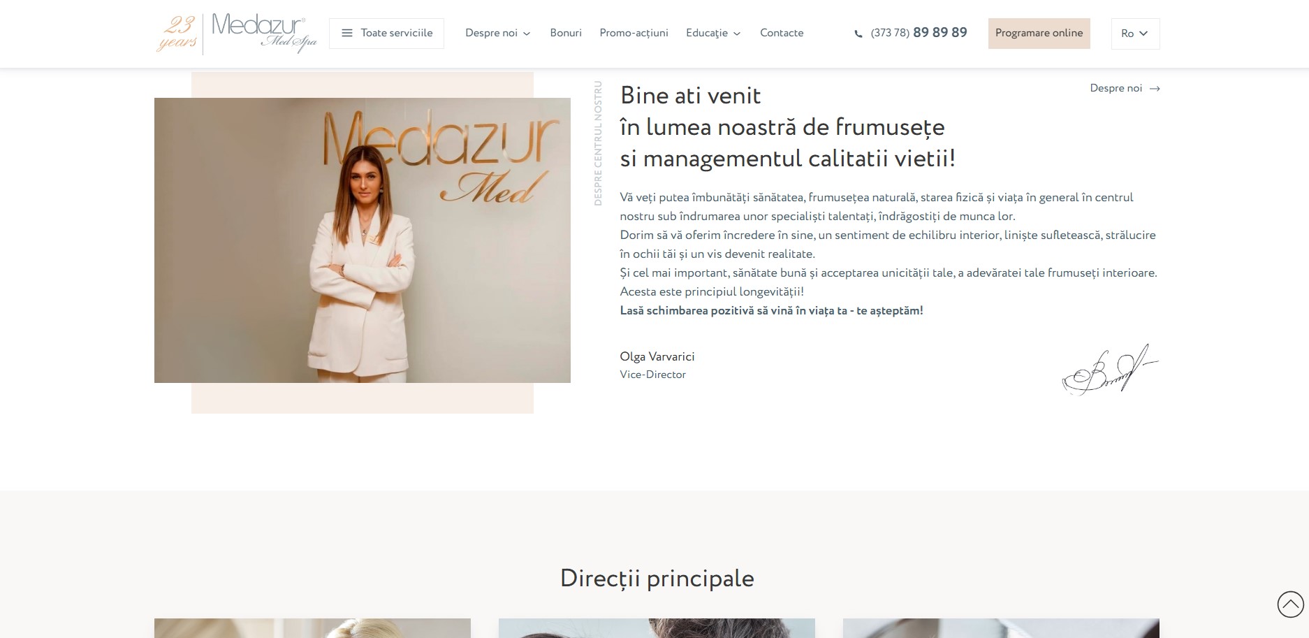 SEO салона красоты medazur.md