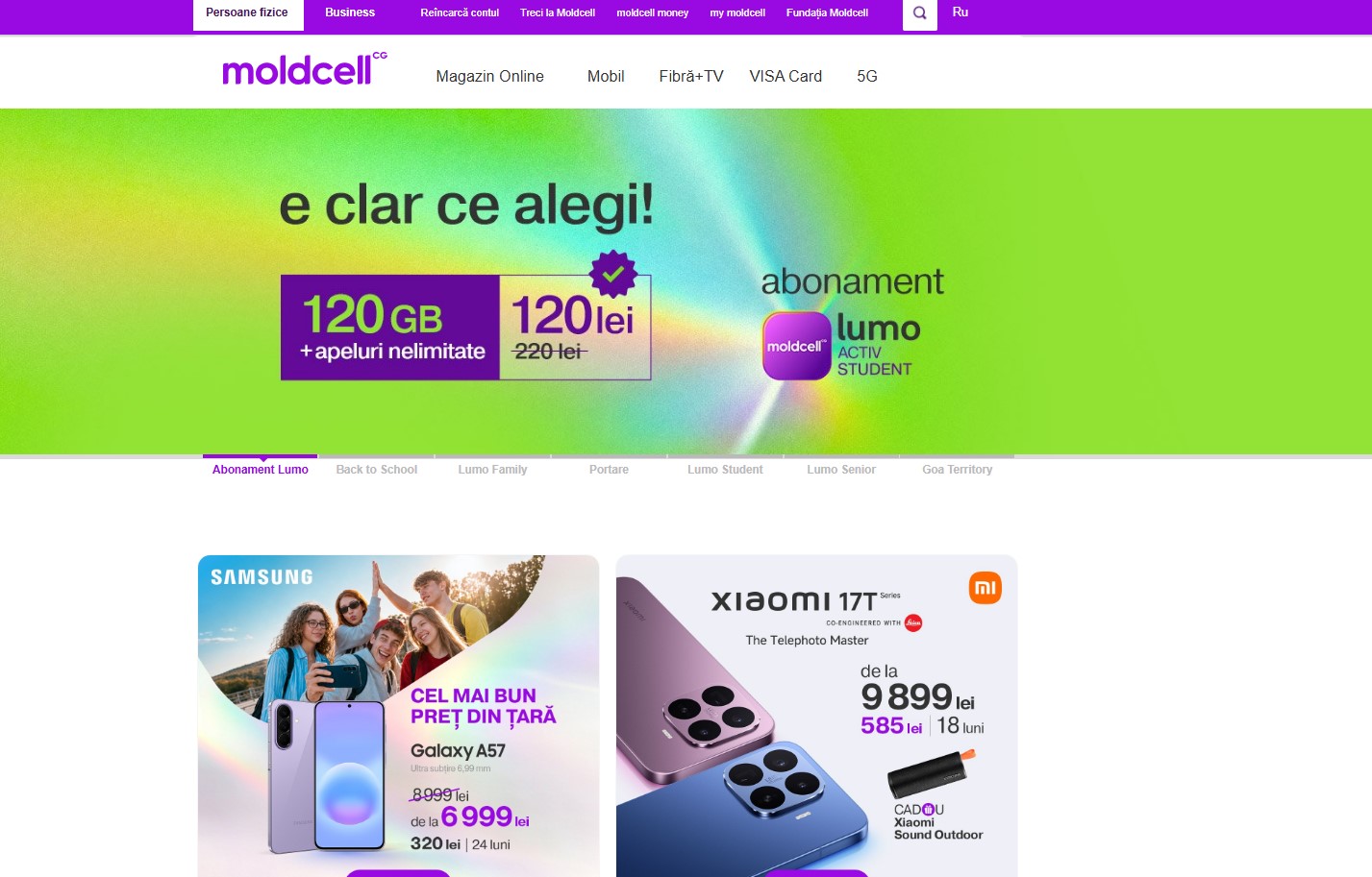 Обслуживание сайта moldcell.md