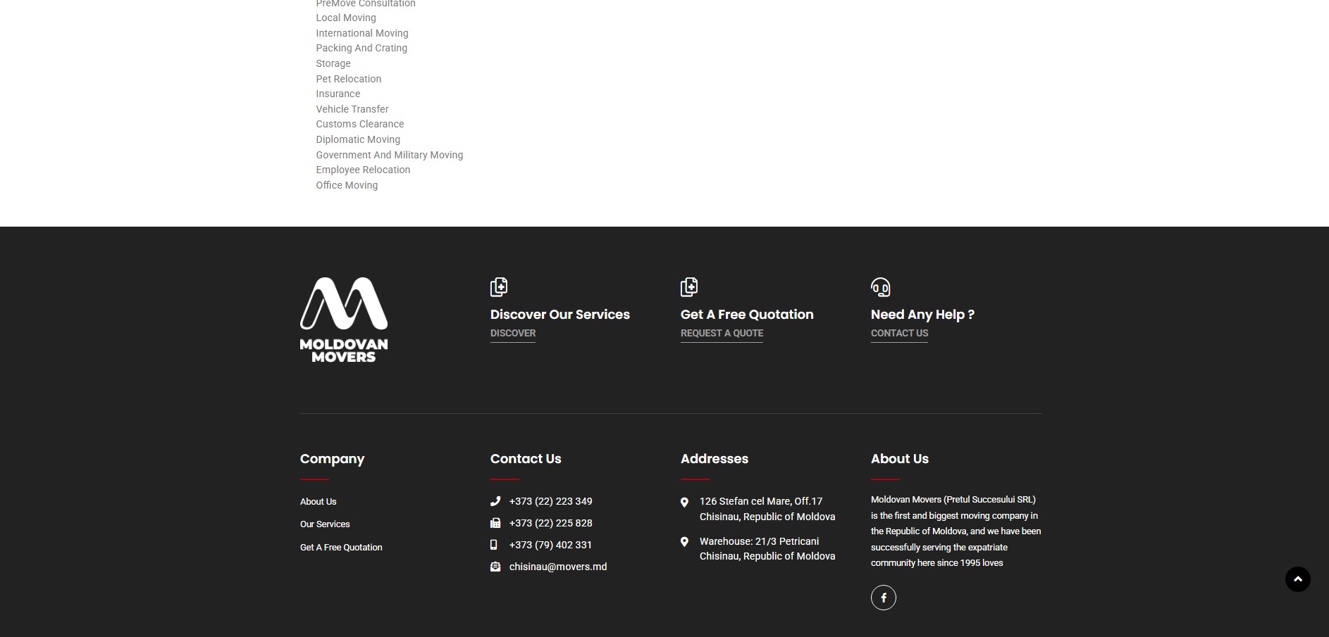 Optimizarea SEO a site-ului movers.md