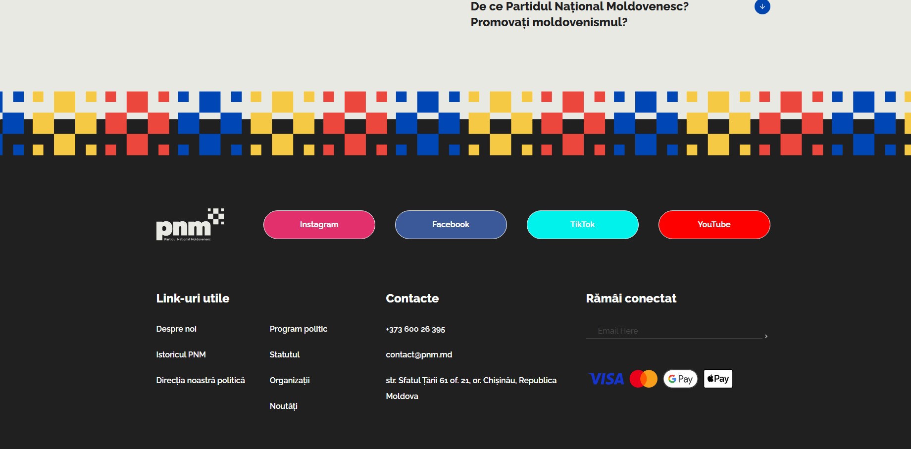 Разработка сайта pnm.md